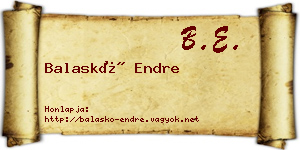 Balaskó Endre névjegykártya