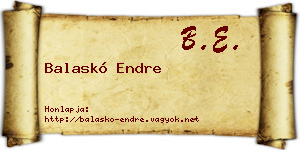 Balaskó Endre névjegykártya